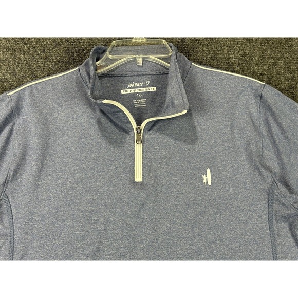 johnnie-O Tops - Johnnie O Prep Formance Lammie 1/4 Zip Pullover Shirt Size 16 Blue Lightweight